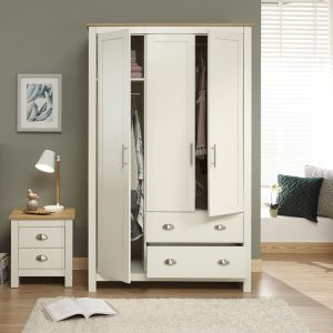 Cream 3 door 2 drawer Lancaster wardrobe
