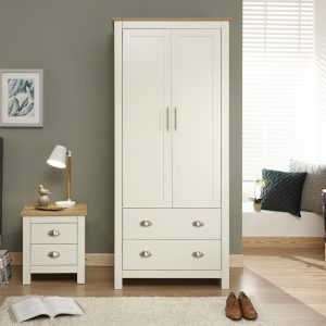 cream lancaster 2 door 2 drawer wardrobe