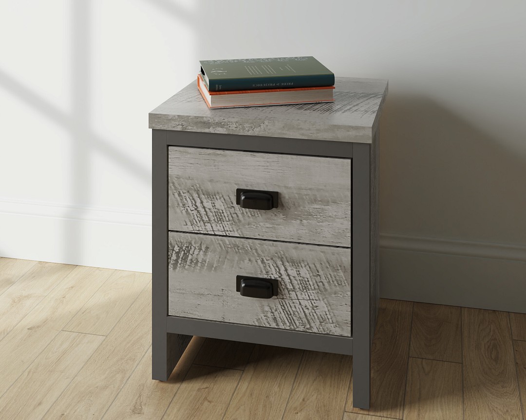 grey boston bedside table