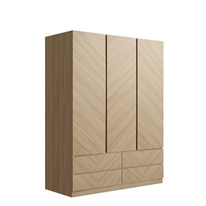 catania 3 door 4 drawer wardrobe in light wood