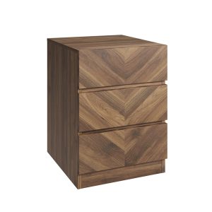 catania 3 drawer bedside table in dark wood