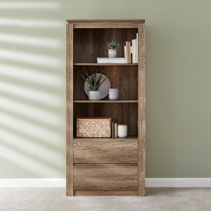 Canyon Oak 2 Drawer Bookcase