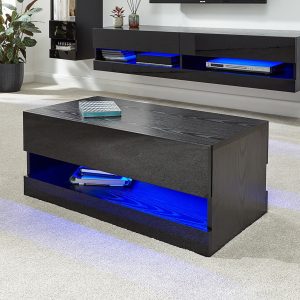 galicia black coffee table with closed panels