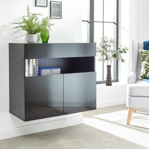 galacia black wall mounted sideboard