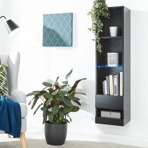 galacia black shelving unit