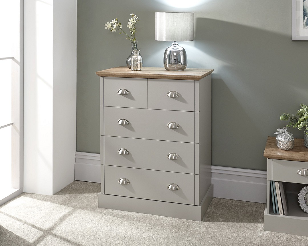 grey kendal 3 and 2 door chest of drawers