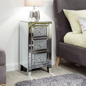 Lucia 3 Drawer Jewelled Bedside Table