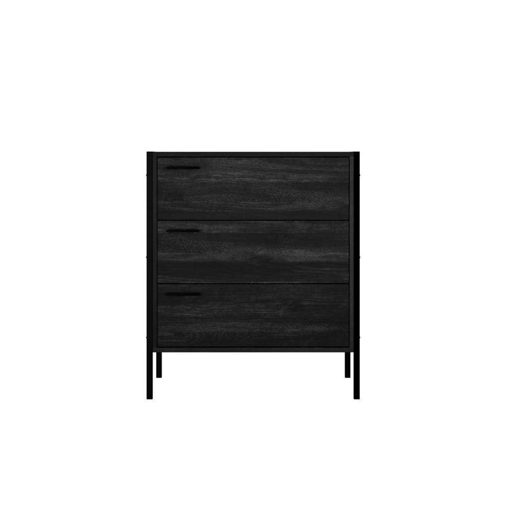 Hoxton Black 3 Drawer Chest - Image 2